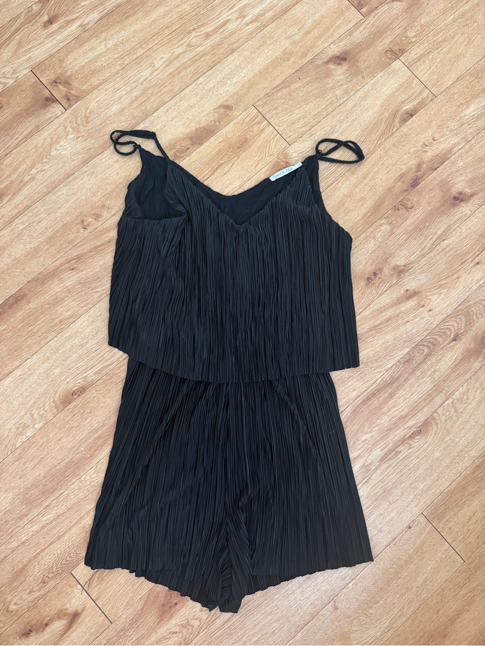 Heart Hips Black Pleated Romper